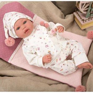 BEBE MIES ROSA CON MANTA 45 CMS