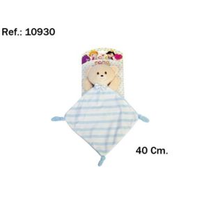 MANTITA BEBE OSITO RAYAS AZUL 40 CMS