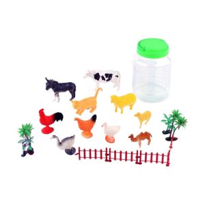 BOTE CON ANIMALES GRANJA 18 PIEZAS