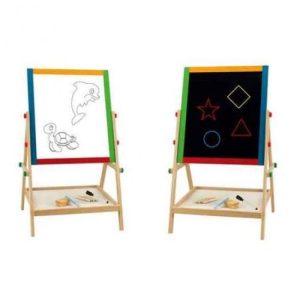 PIZARRA MADERA 2 EN 1 TIZAS ROTULADOR Y BORRADOR 38X35X64 CMS