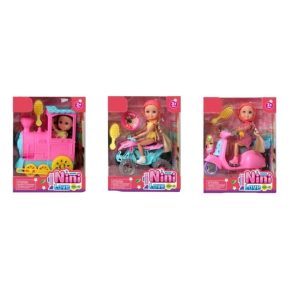 MUÑECA NINI LOVE 15 CMS CON VEHICULO SURTIDA