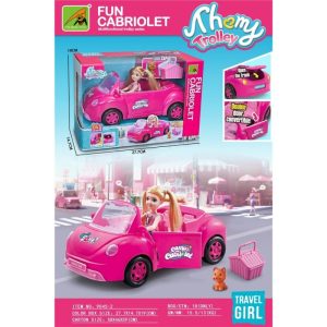 MUÑECA SHAMY 11 CMS CON COCHE Y MASCOTA