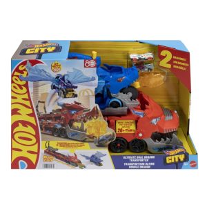 HOT WHEELS CITY DRAGON ATAQUE DOBLE CON 2 COCHES