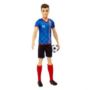 KEN BARBIE FUTBOLISTA CAMISETA AZUL CON BALON