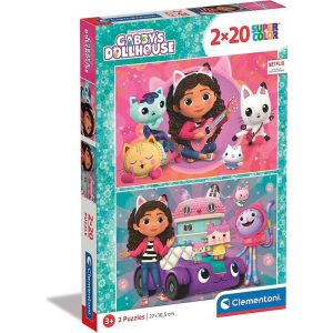 PUZZLE 2X20 PIEZAS CASA MUÑECAS GABBY