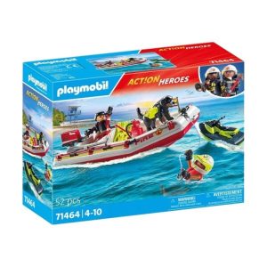 PLAYMOBIL ACTION HEROES 71464 BOTE DE BOMBEROS CON MOTO ACUÁTICA